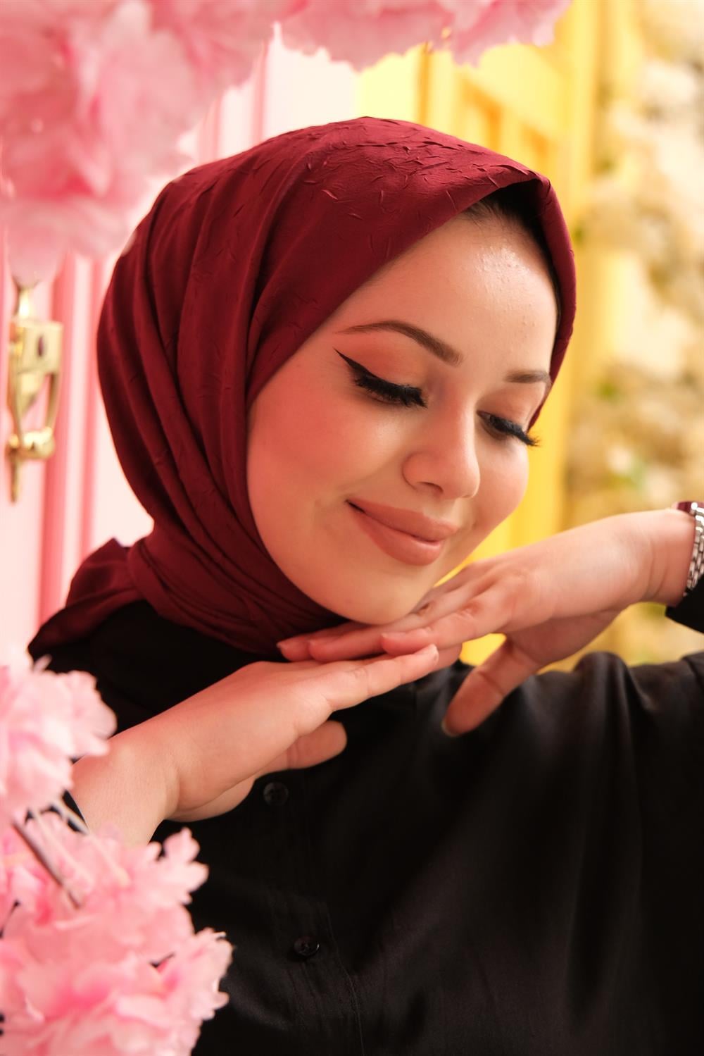 Bambu Kraş Eşarp - SEBKE41 - Vişne Çürüğü