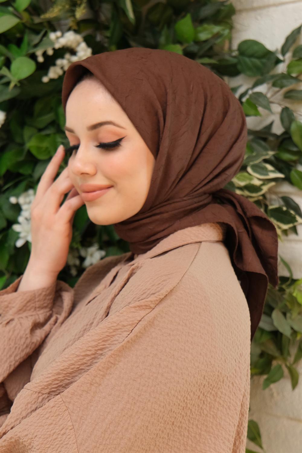 Bambu Kraş Eşarp - SEBKE64 - Acı Kahve