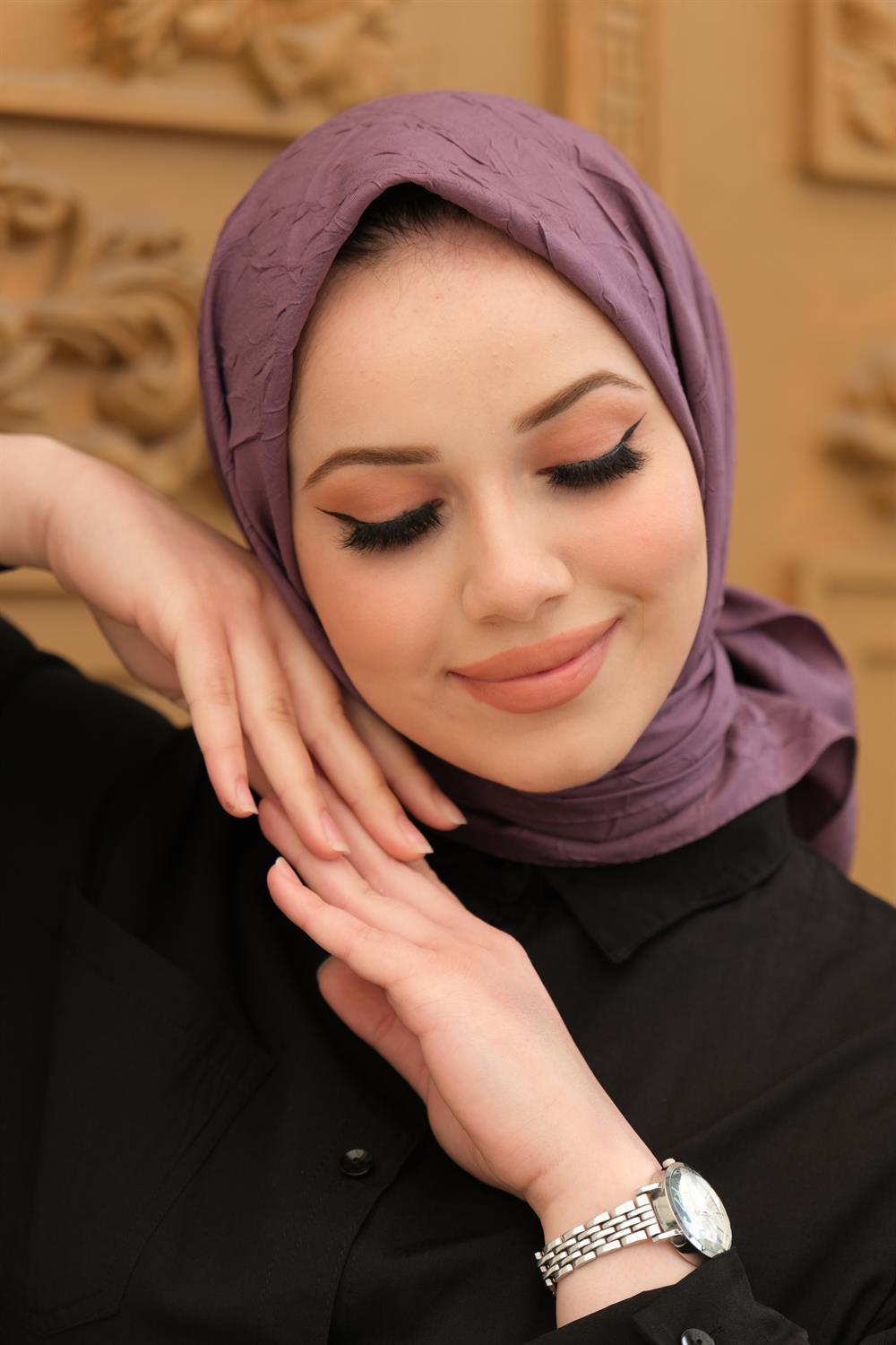 Bambu Kraş Eşarp - SEBKE93 - Eflatun