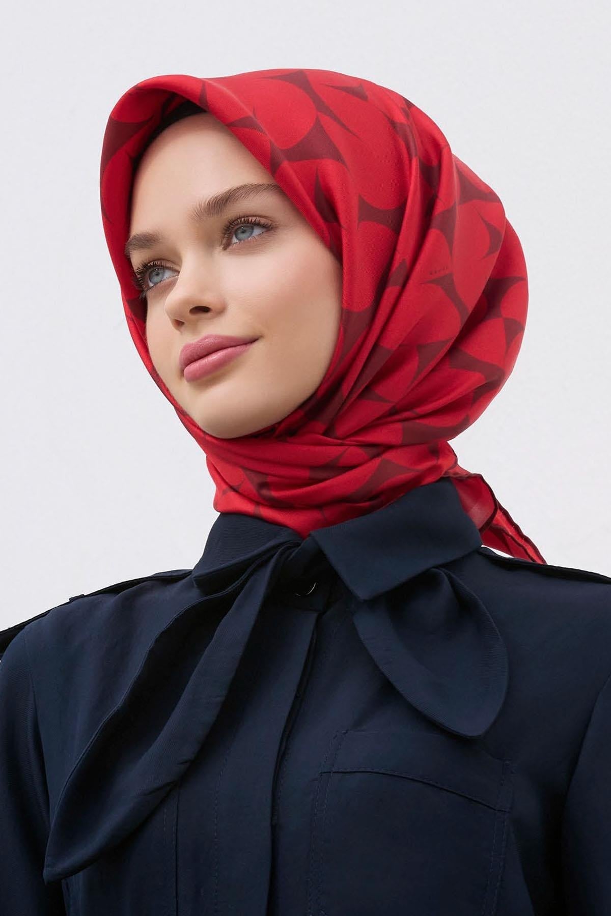 Belli Hafif Defolu İpek Eşarp - 4117D-34 - Tivil - D127