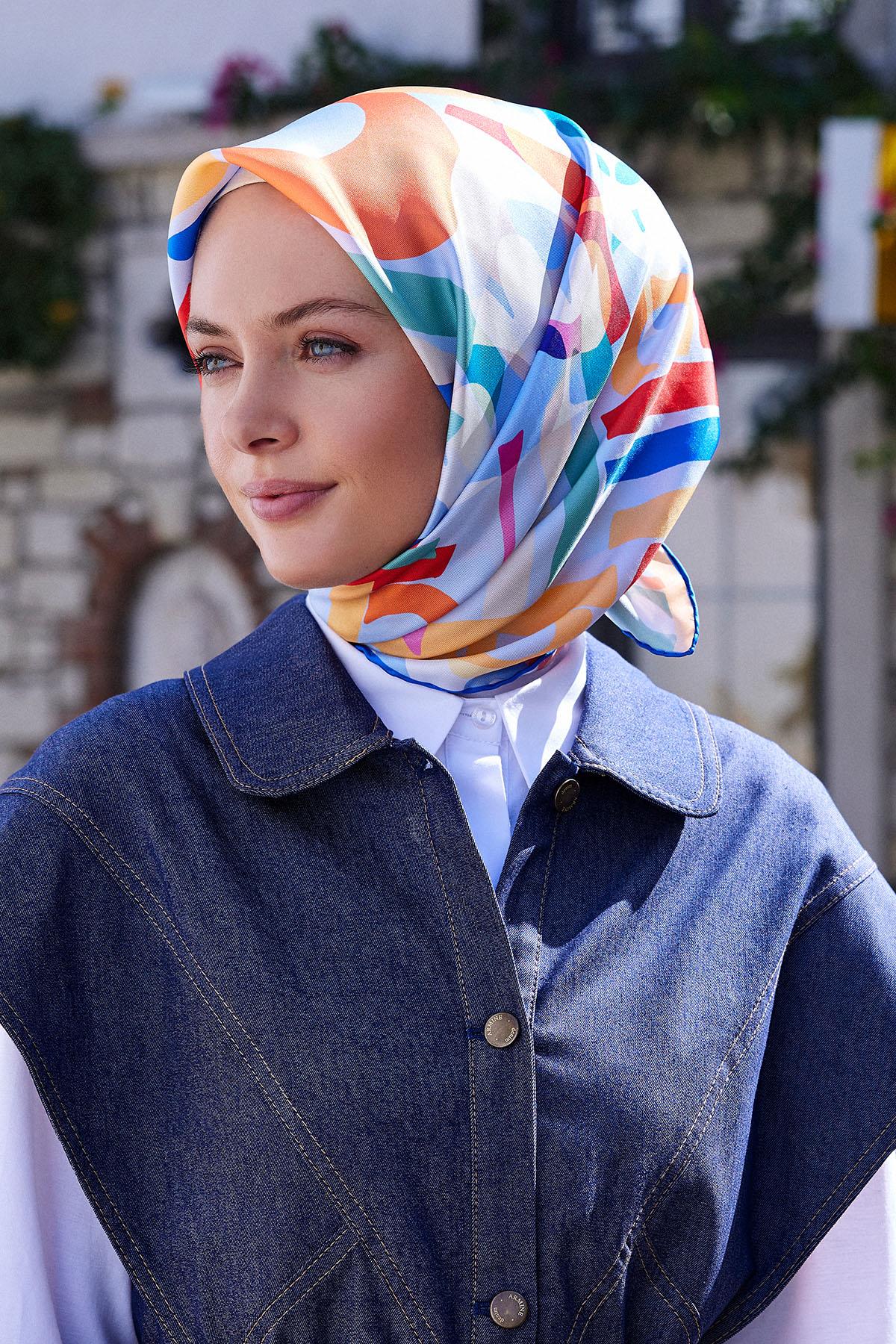 Belli İpek Eşarp 2024-2025 Sonbahar-Kış - 4056D-81 - Tivil