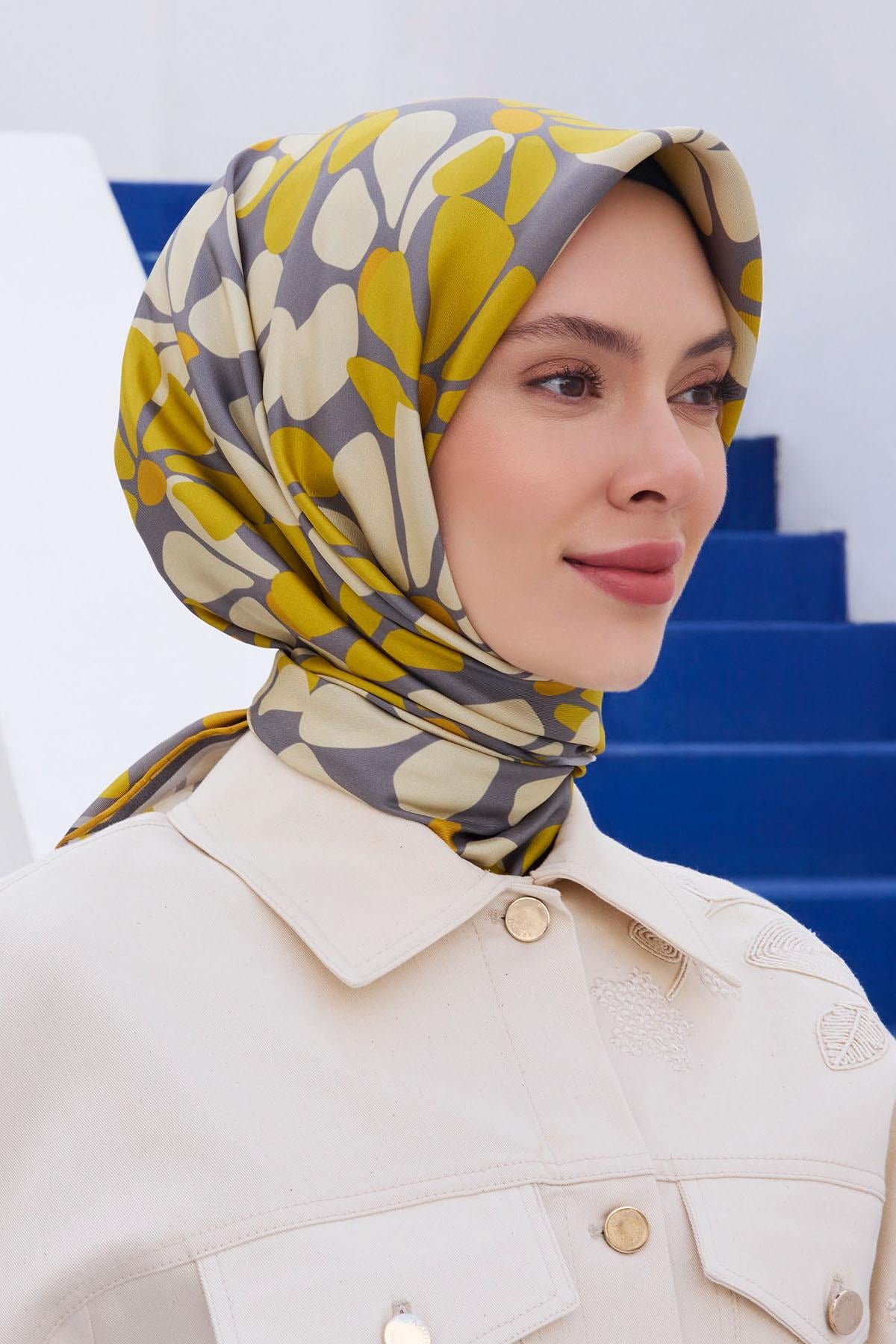 Belli İpek Eşarp 2025 İlkbahar-Yaz - 4116D-35 - Tivil