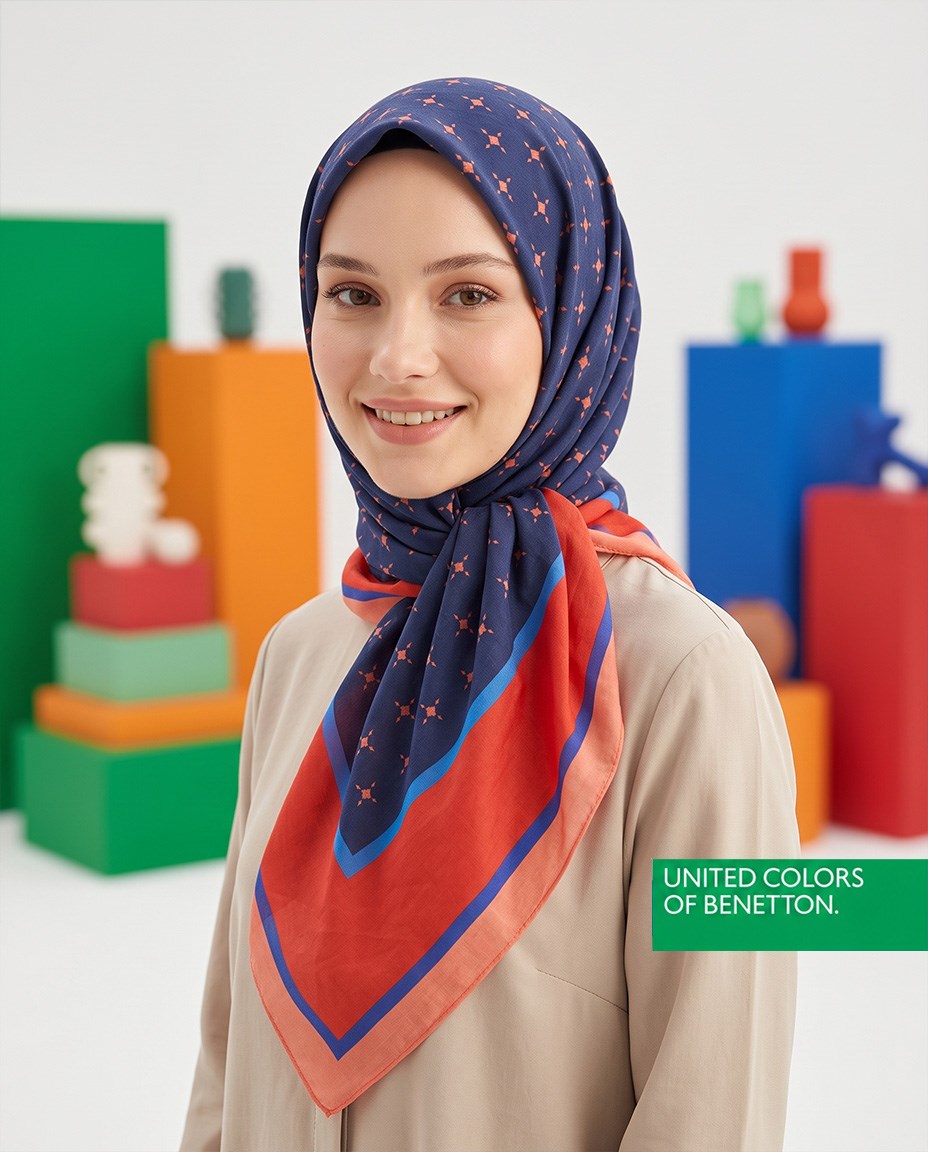 Benetton Viskon Eşarp - Siena - 1001-003 - Lacivert