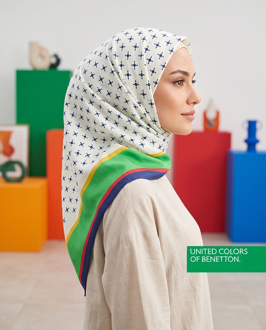 Benetton Viskon Eşarp - Siena - 1001-029 - Açık Yeşil