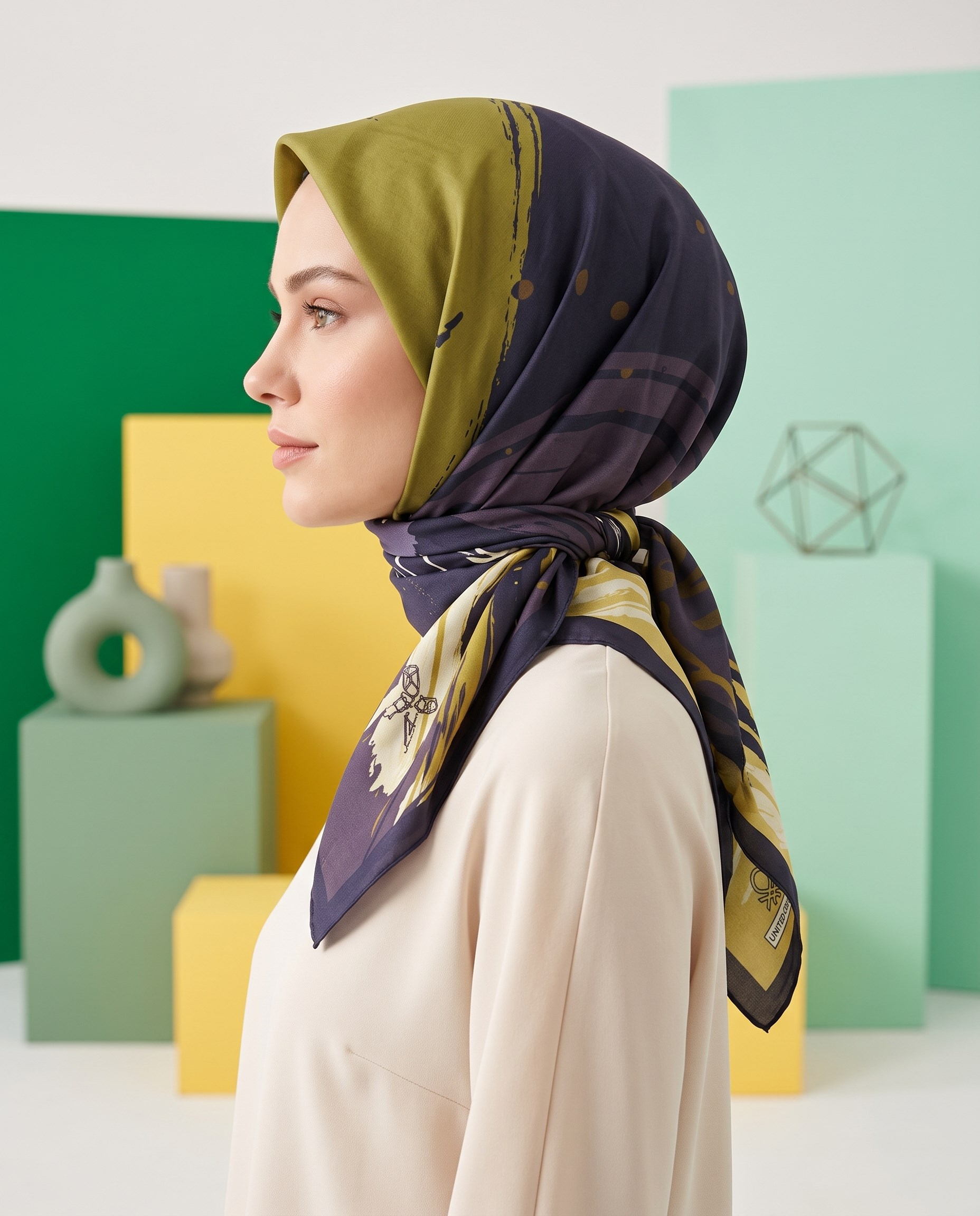 Benetton Viskon Eşarp - Siena - 1002-021 - Füme
