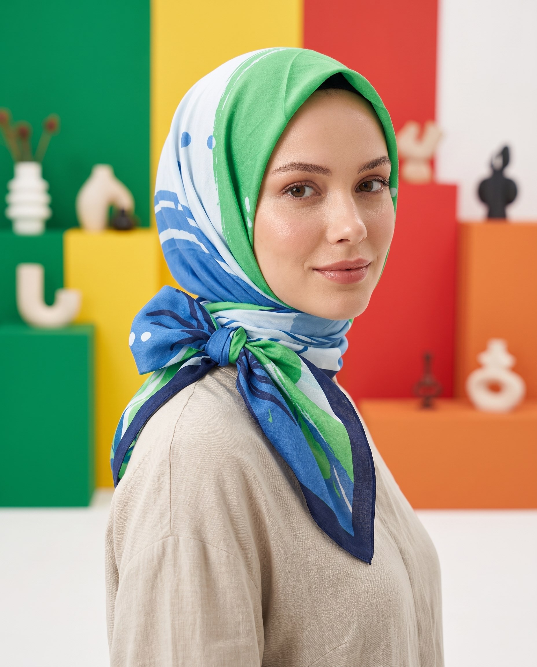 Benetton Viskon Eşarp - Siena - 1002-031 - İndigo