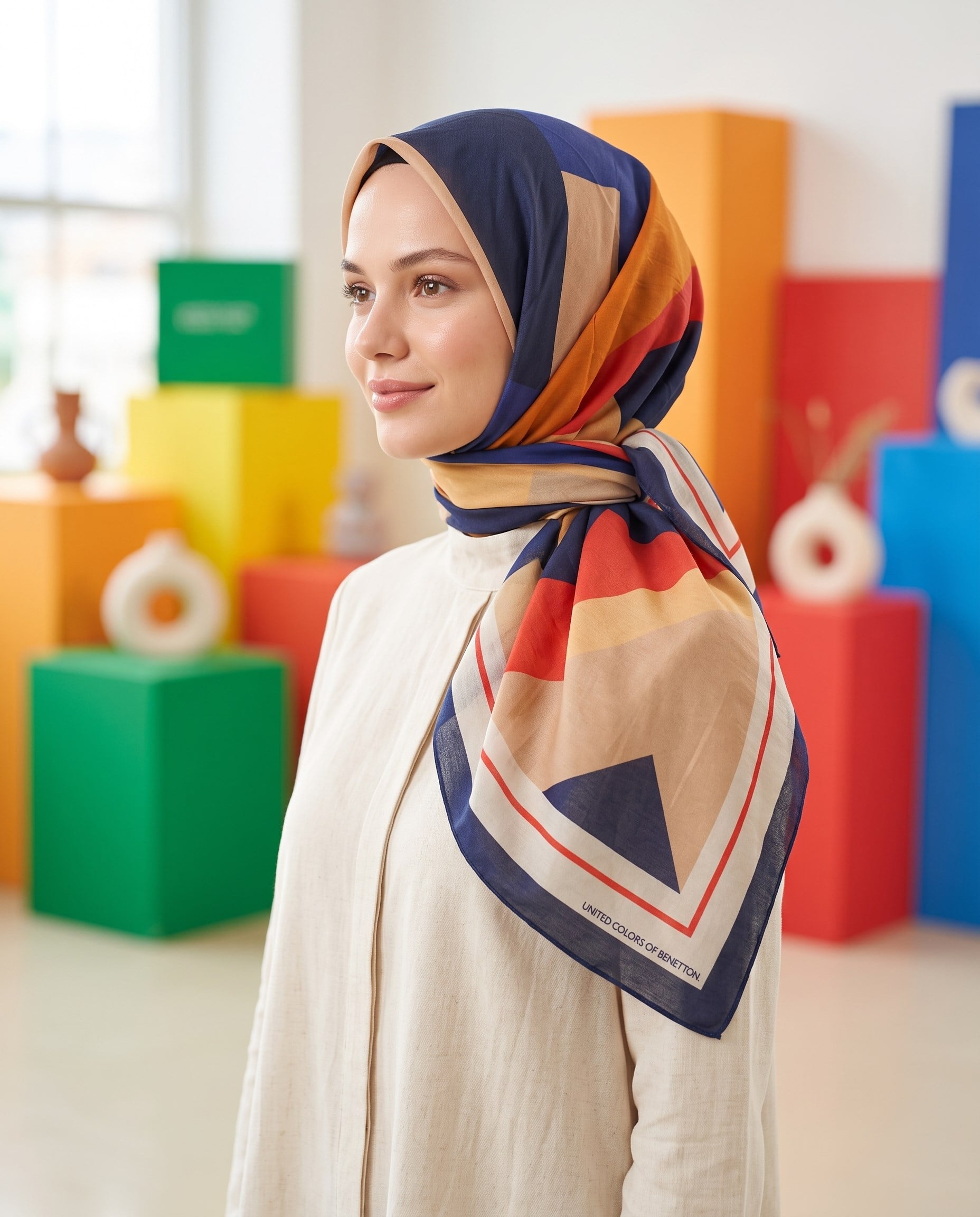 Benetton Viskon Eşarp - Siena - 1005-003 - Lacivert