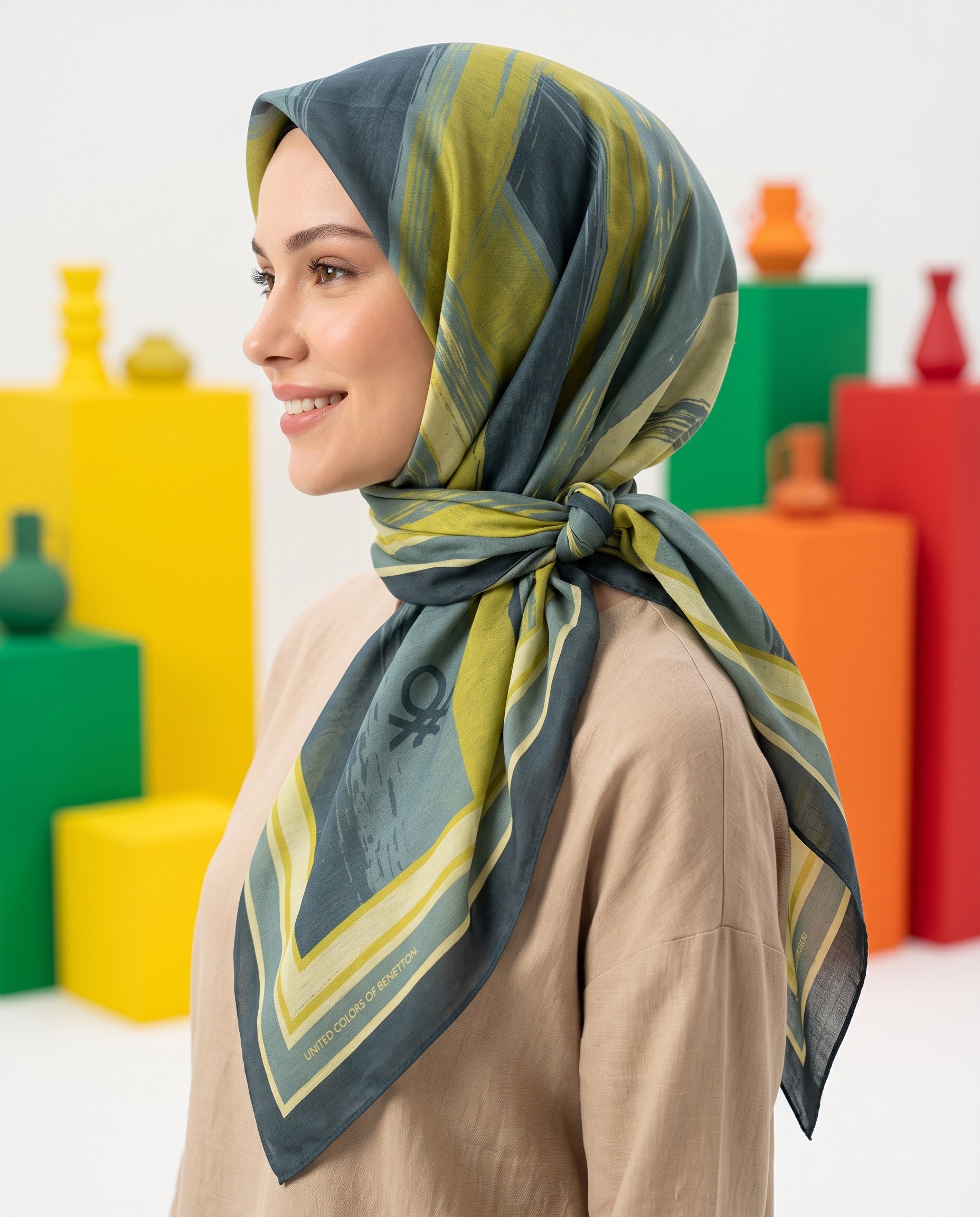 Benetton Viskon Eşarp - Siena - 1034-069 - Petrol