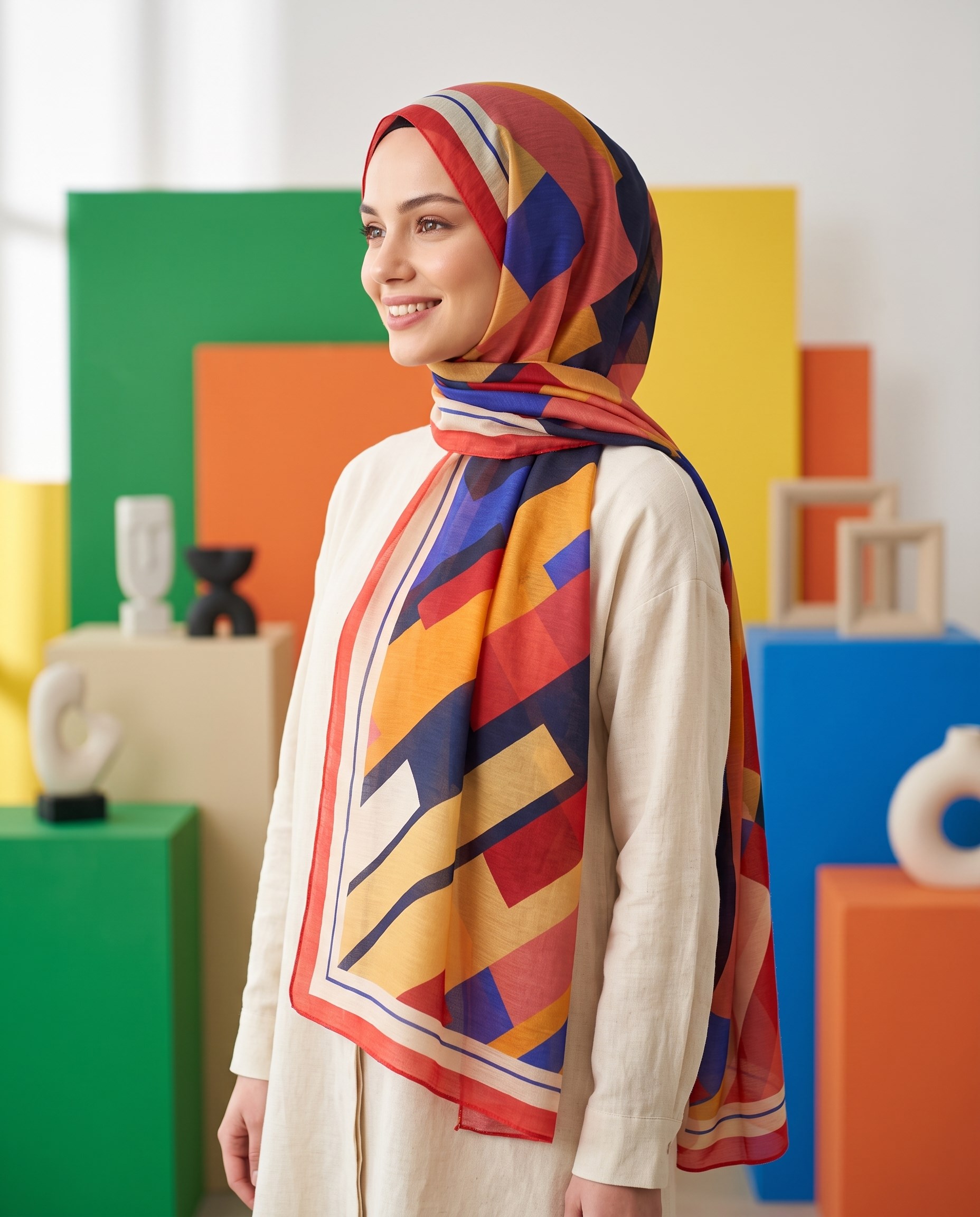 Benetton Viskon Şal - Fiore - 1012-019 - Somon
