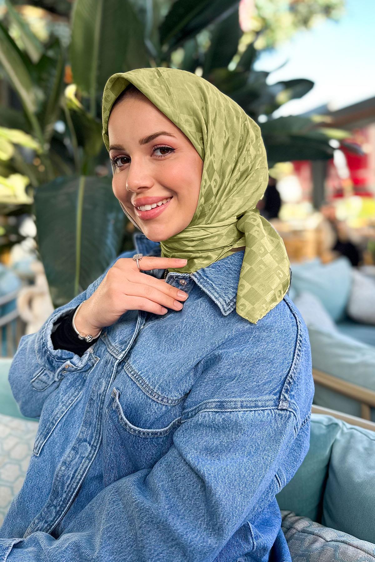 Cacharel İpek Koton Jakar Eşarp - 8932982-954