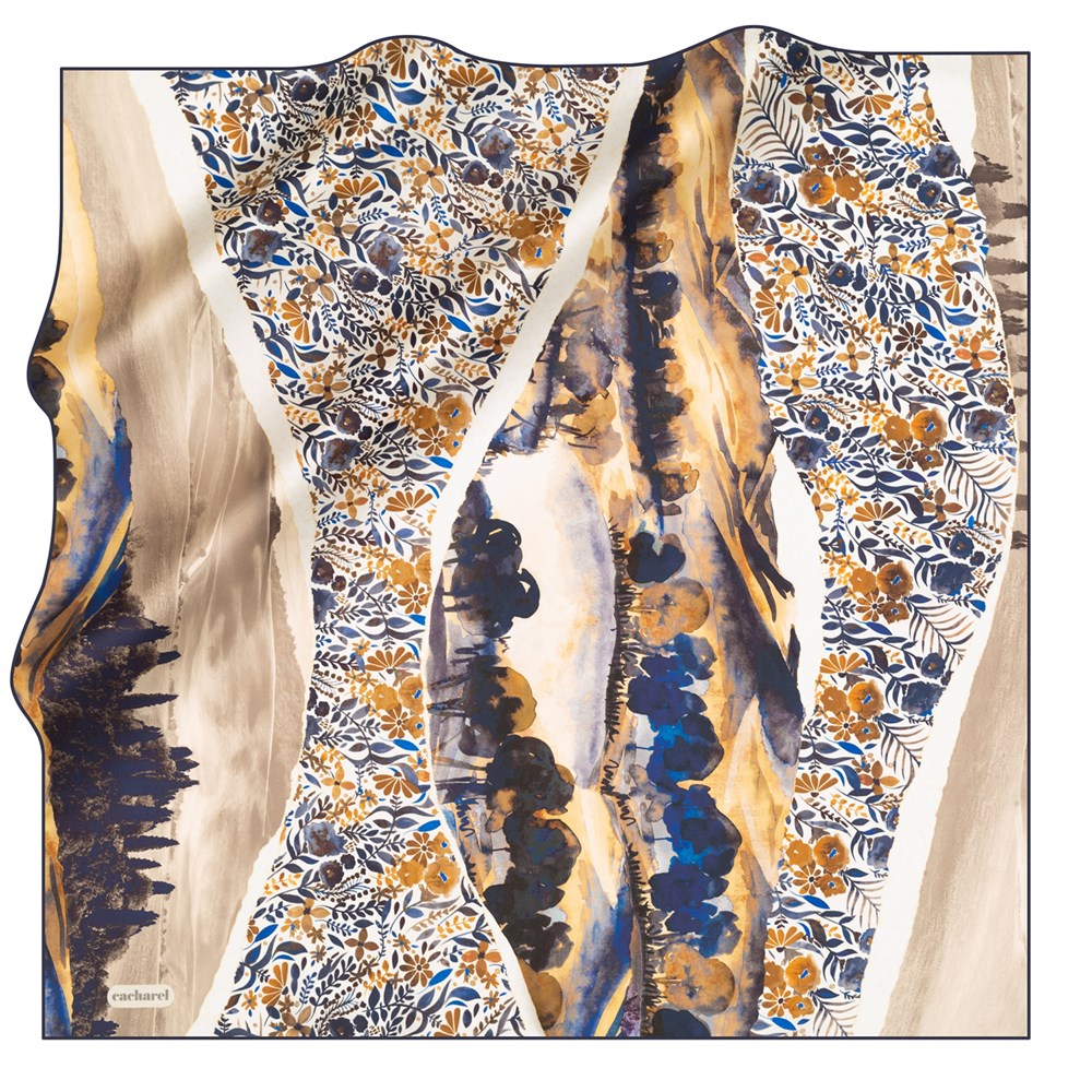 Cacharel Twill İpek Eşarp - 2021 İlkbahar-Yaz - 8048313-921 - Tivil