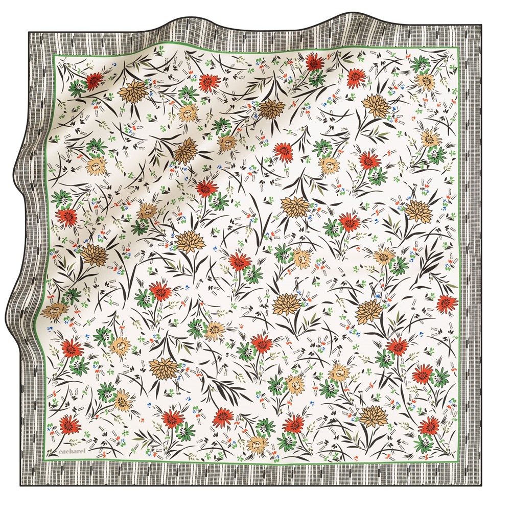 Cacharel Twill İpek Eşarp - 2021 İlkbahar-Yaz - 8131313-912 - Tivil