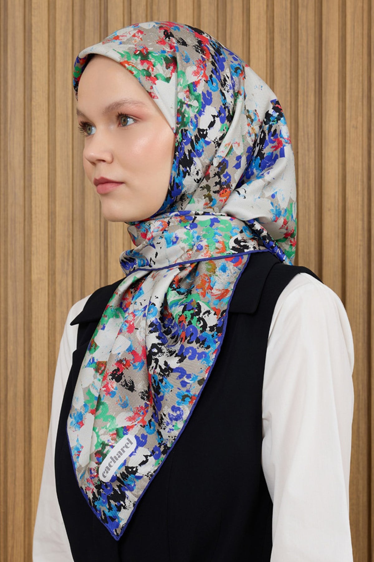 Cacharel Twill İpek Eşarp - 2026 İlkbahar-Yaz - 9143313-921 - Tivil