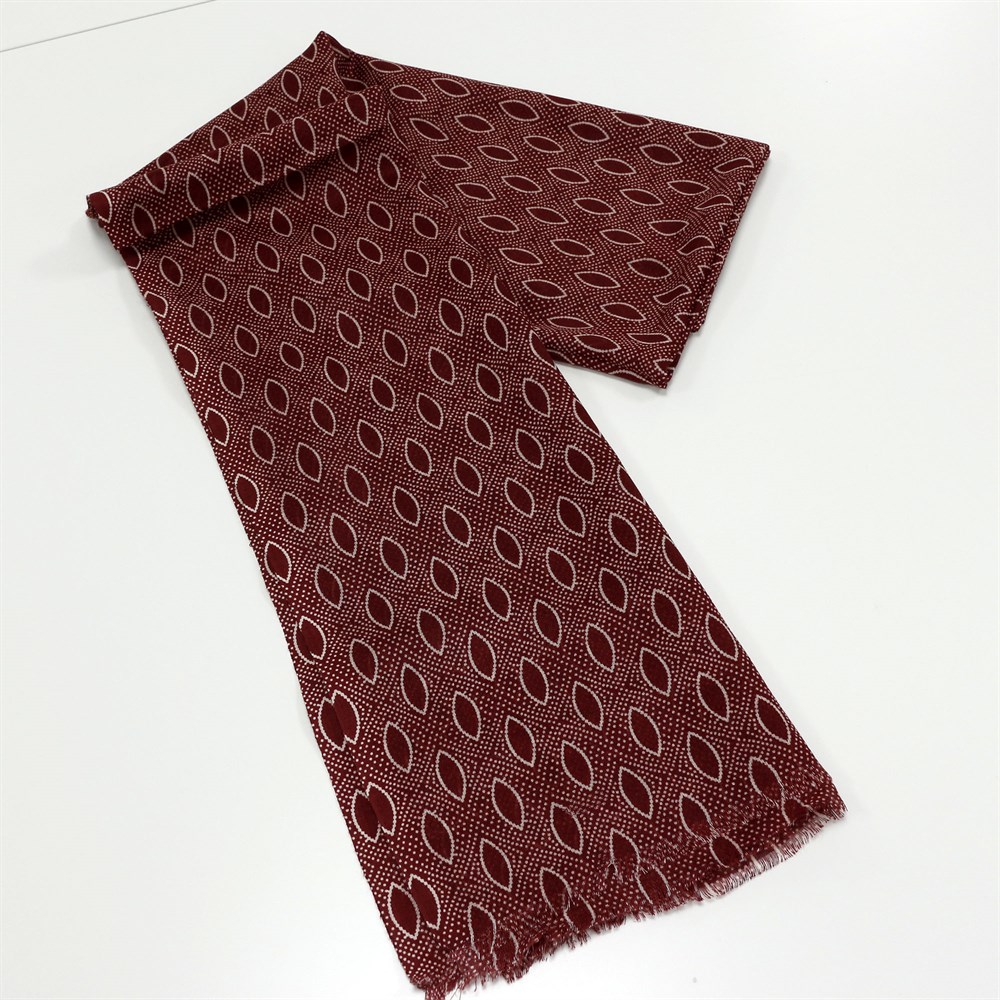 Damla Desenli Baskılı Şal - 05 Bordo