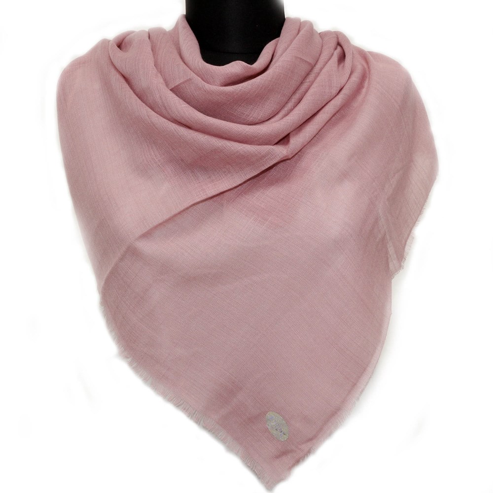 Eyfel Düz Renk Flamlı Eşarp - 19 Pembe