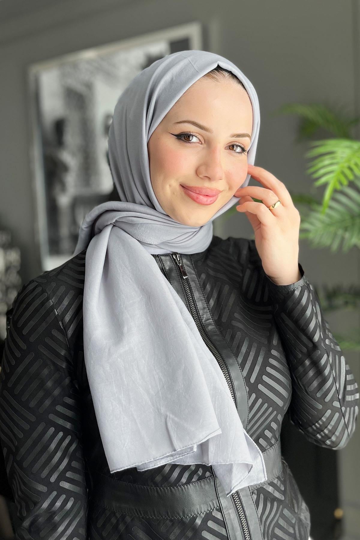 Harem Scarf, Pamuk Jazz Şal - HASAL03- Gri