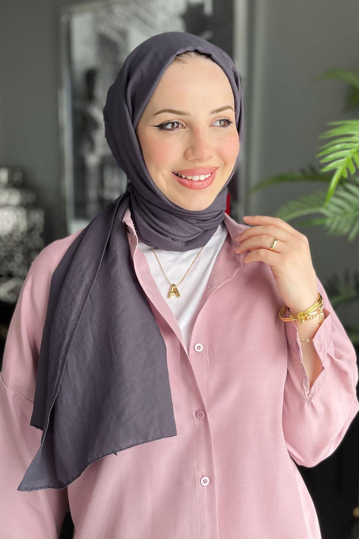 Harem Scarf, Pamuk Jazz Şal - HASAL06- Antrasit
