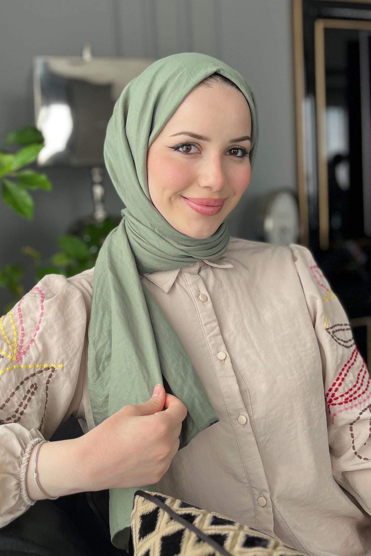 Harem Scarf, Pamuk Jazz Şal - HASAL07- Çağla