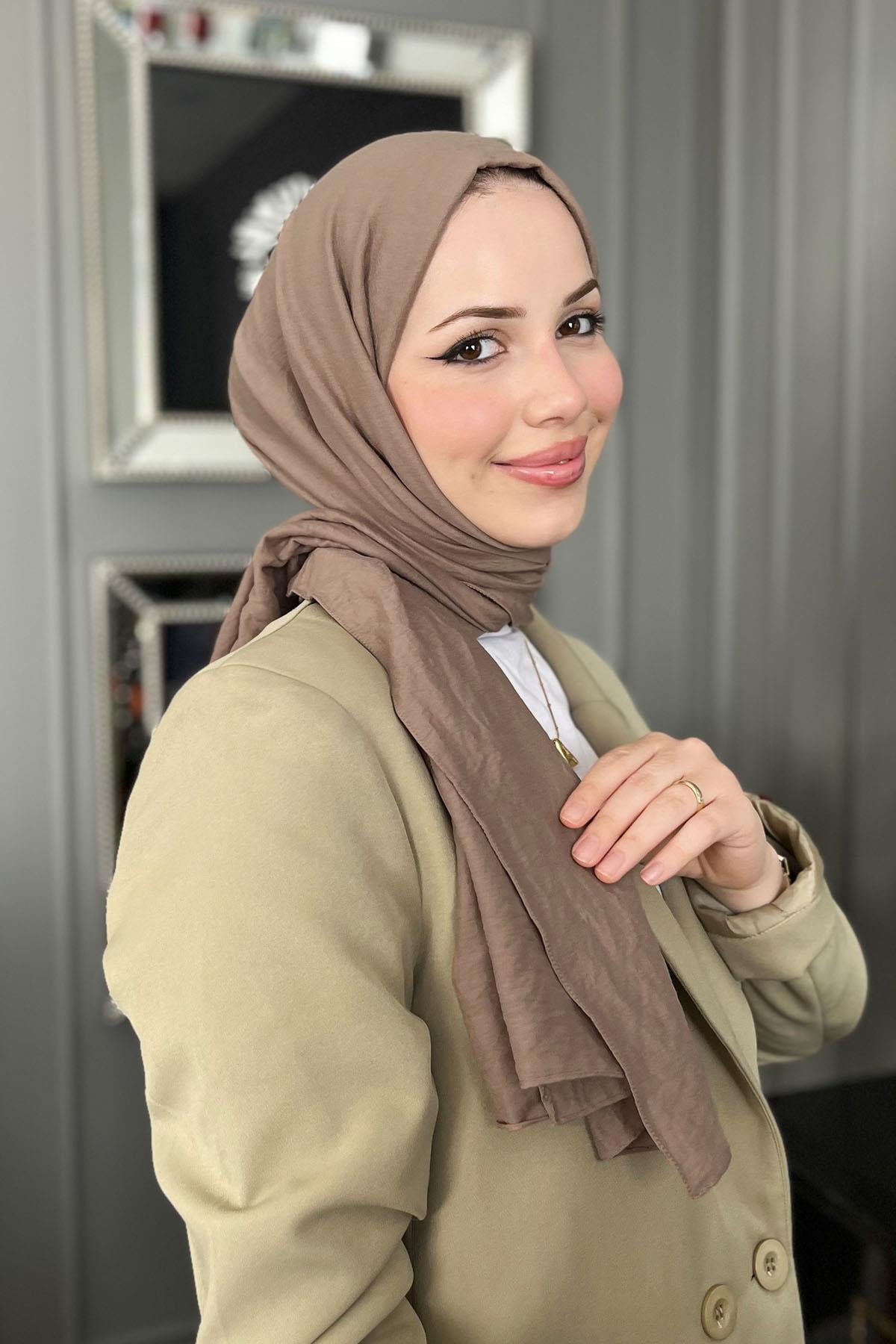 Harem Scarf, Pamuk Jazz Şal - HASAL09- Vizon