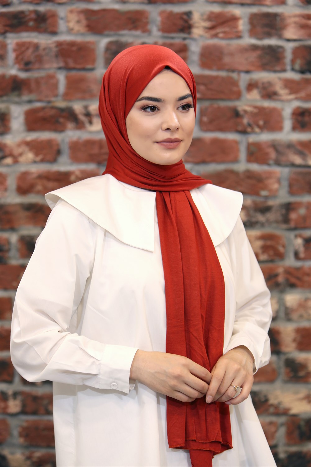 İpek Sultan Penye Şal - 06 - Kiremit