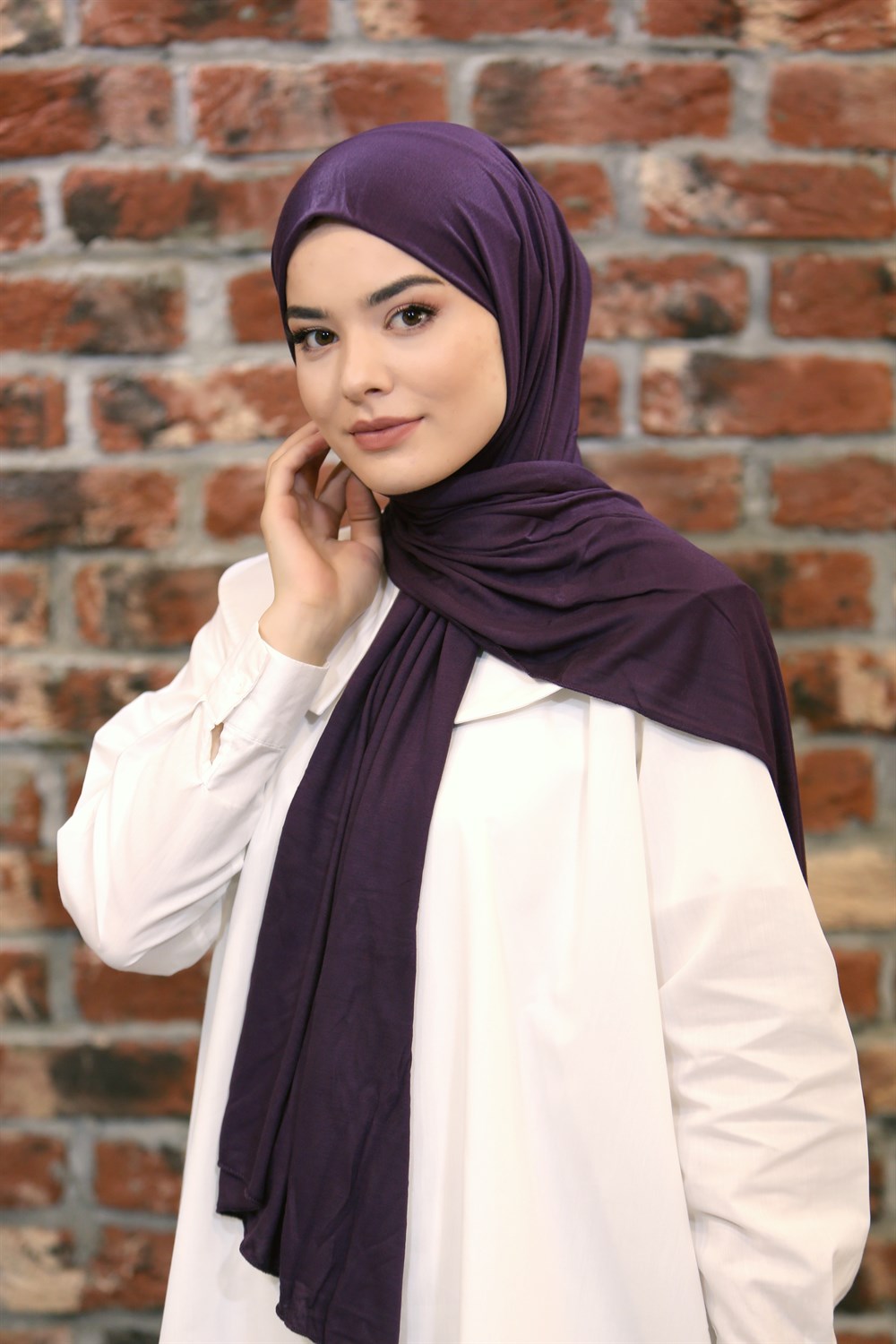 İpek Sultan Penye Şal - 10 - Mürdüm