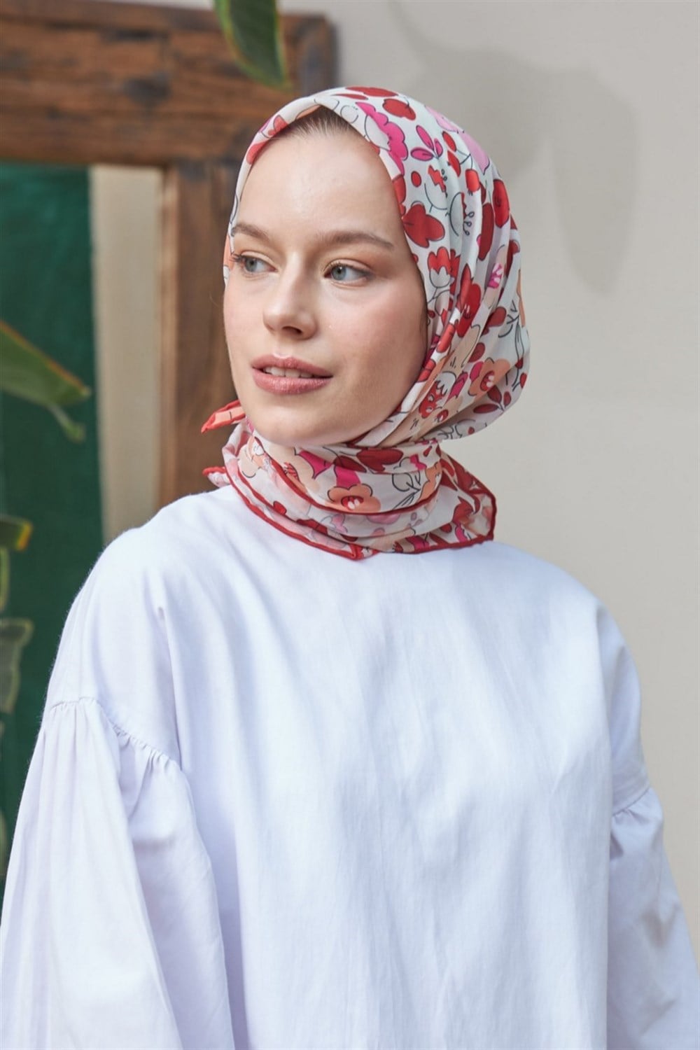 İpekhan Pamuk Eşarp - Nergis Desen - IHE1092-02