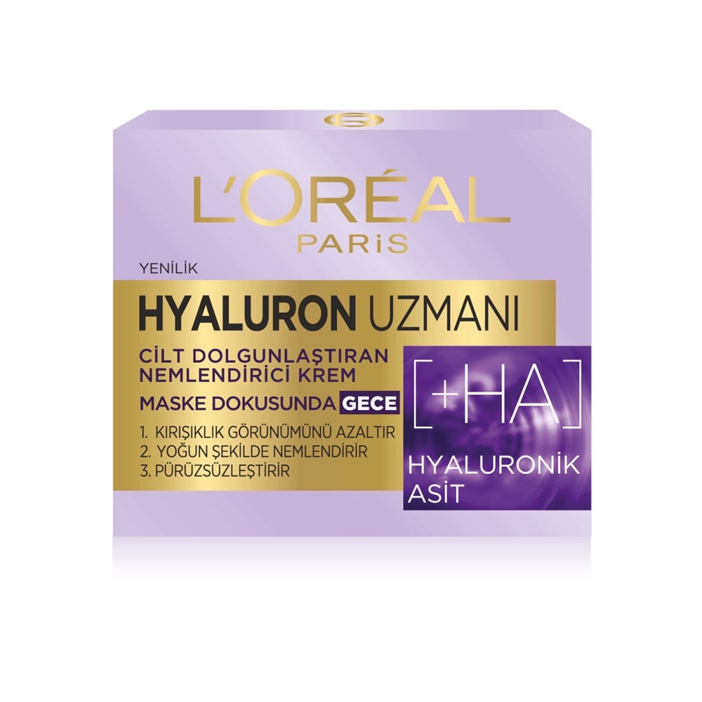 LOREAL Paris Hyaluron Uzmanı Cilt Dolgunlaştıran Nemlendirici Krem Gece (50 ml)
