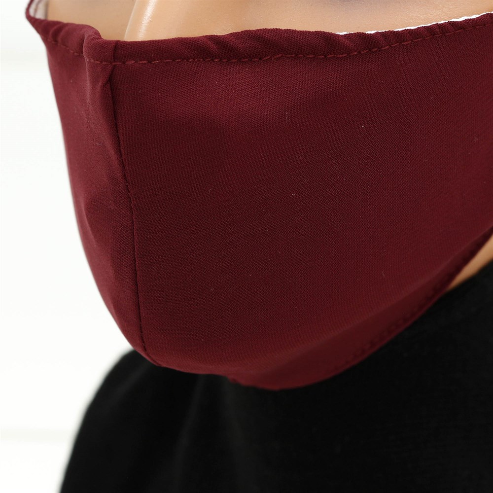 Medine İpeği Yıkanabilir Maske - Bordo