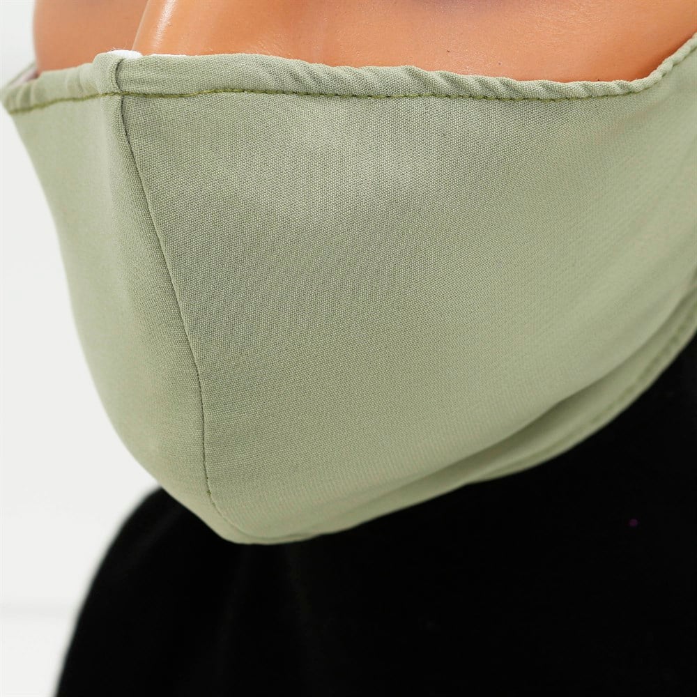 Medine İpeği Yıkanabilir Maske - Yeşil