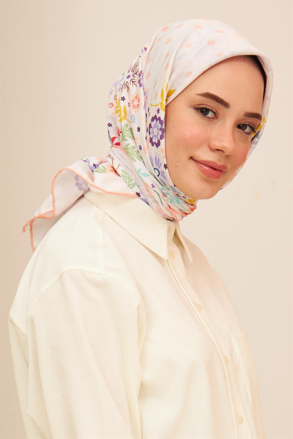 Pamuk Eşarp - İpekhan Kalmia Modeli  - SEIHE1105-06