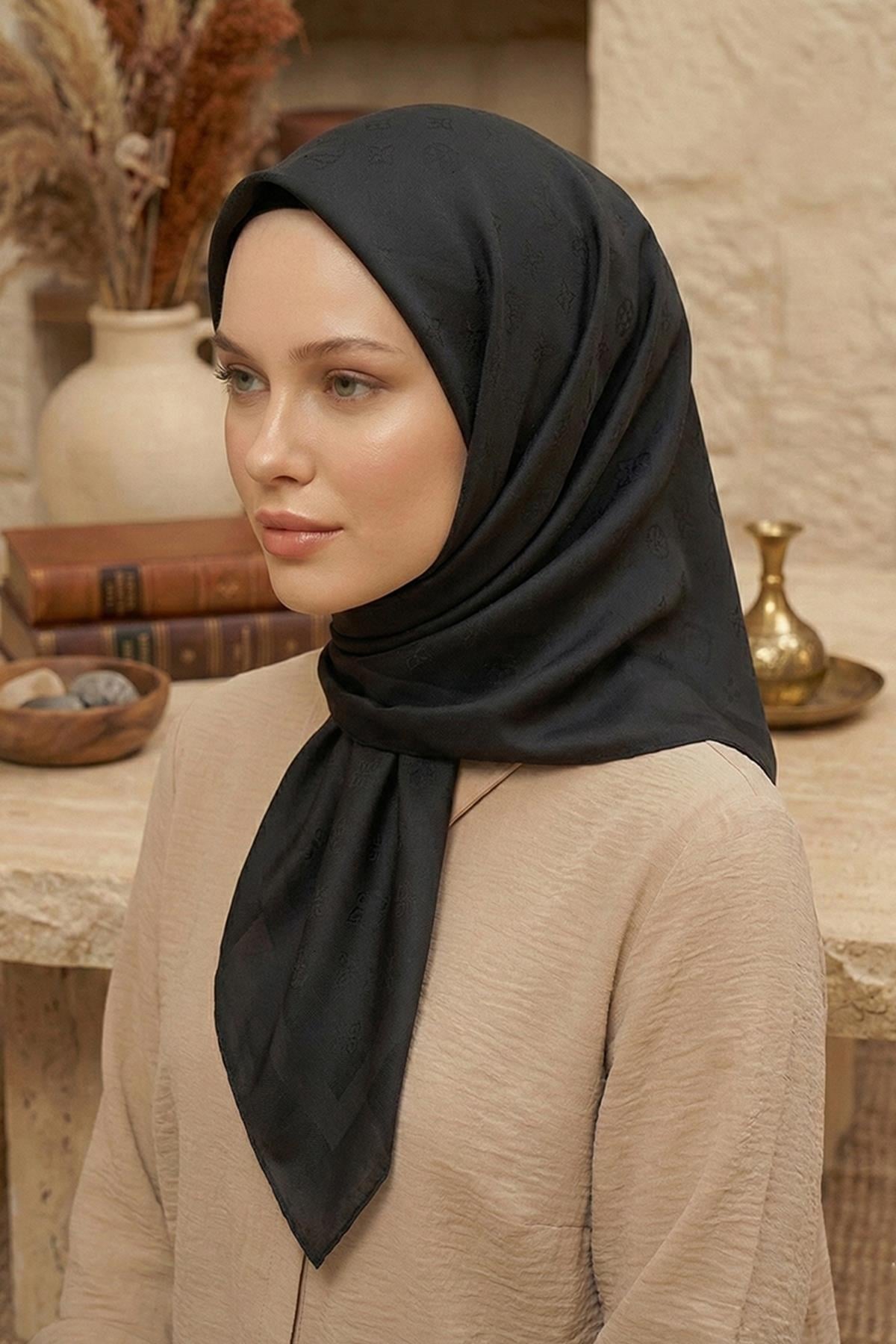 Pierre Cardin Koton Eşarp - Çanta Desen - 1030500-911 - Siyah