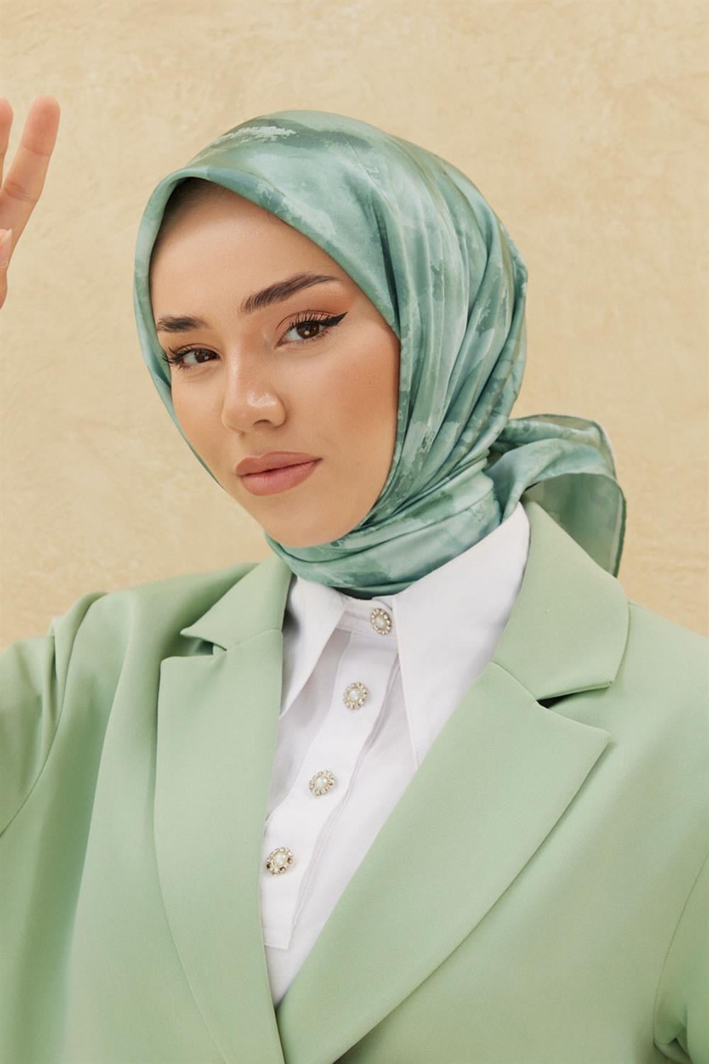 Silk Home Shiny Eşarp - SE75002-25 - Su Yeşili