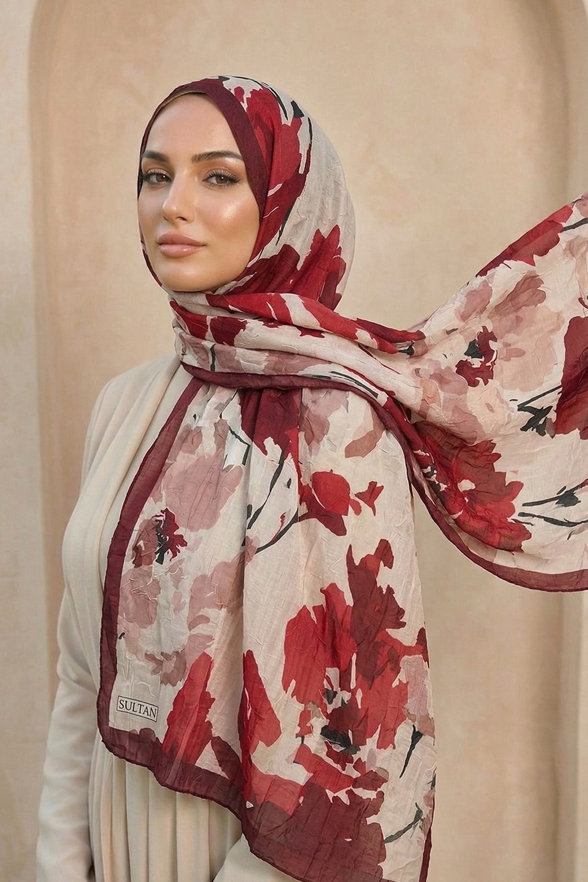 Sultan Desenli Bambu Kraş Şal - Nisan Modeli - DK02-01