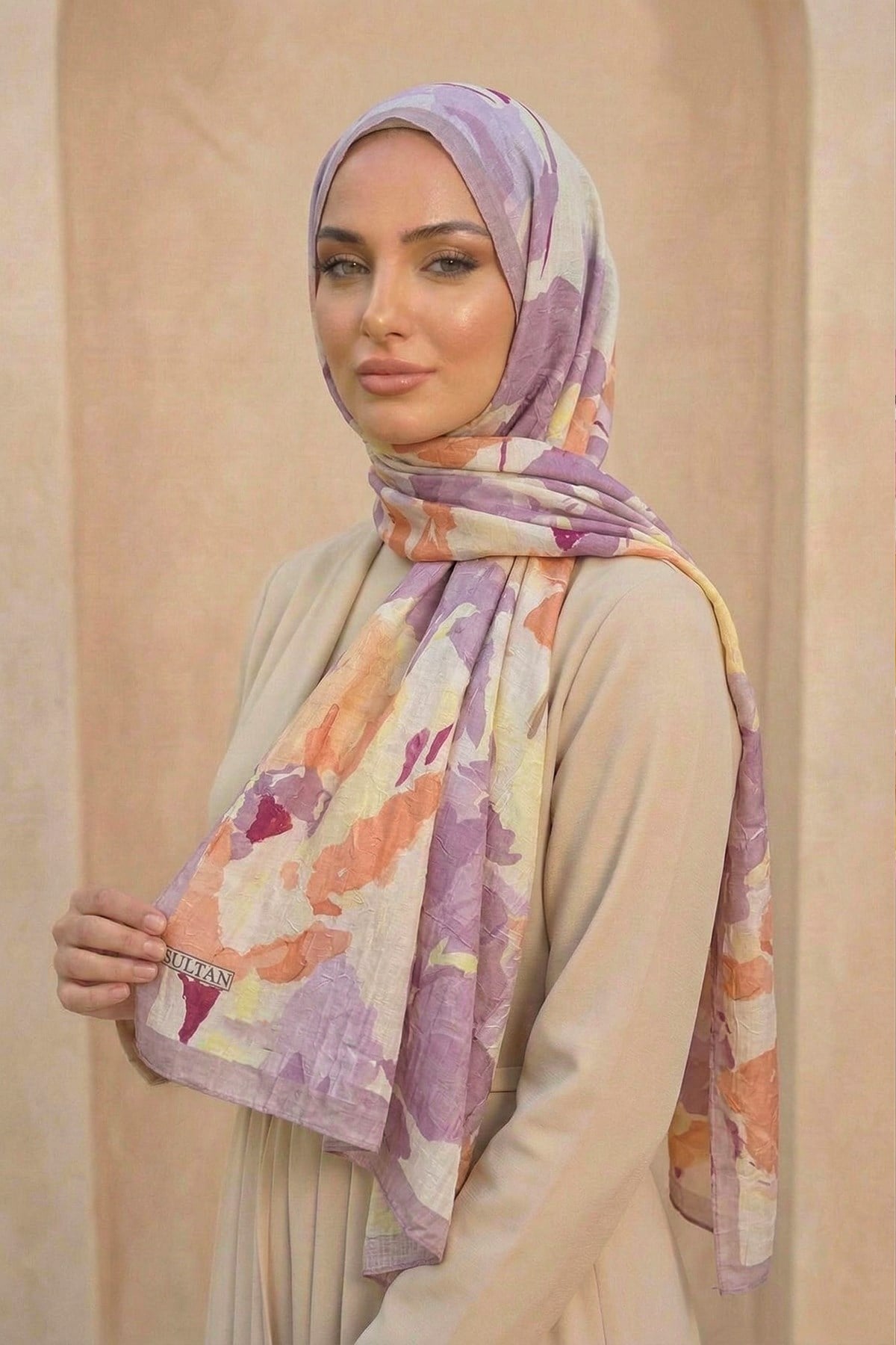 Sultan Desenli Bambu Kraş Şal - Nisan Modeli - DK02-07