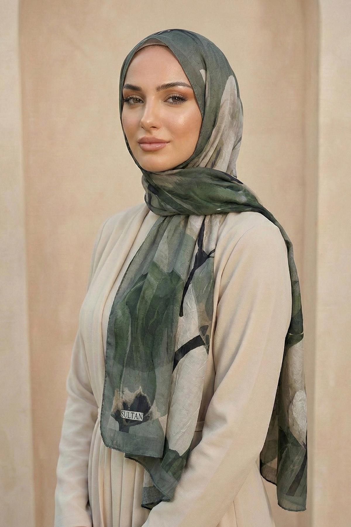 Sultan Desenli Bambu Kraş Şal - Lale Modeli - DK05-02