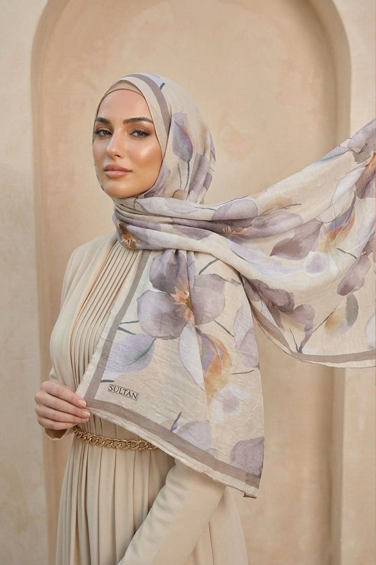 Sultan Desenli Bambu Kraş Şal - Yasemin Modeli - DK04-02