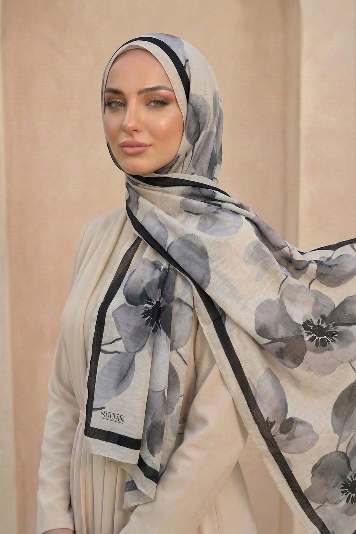 Sultan Desenli Bambu Kraş Şal - Yasemin Modeli - DK04-03