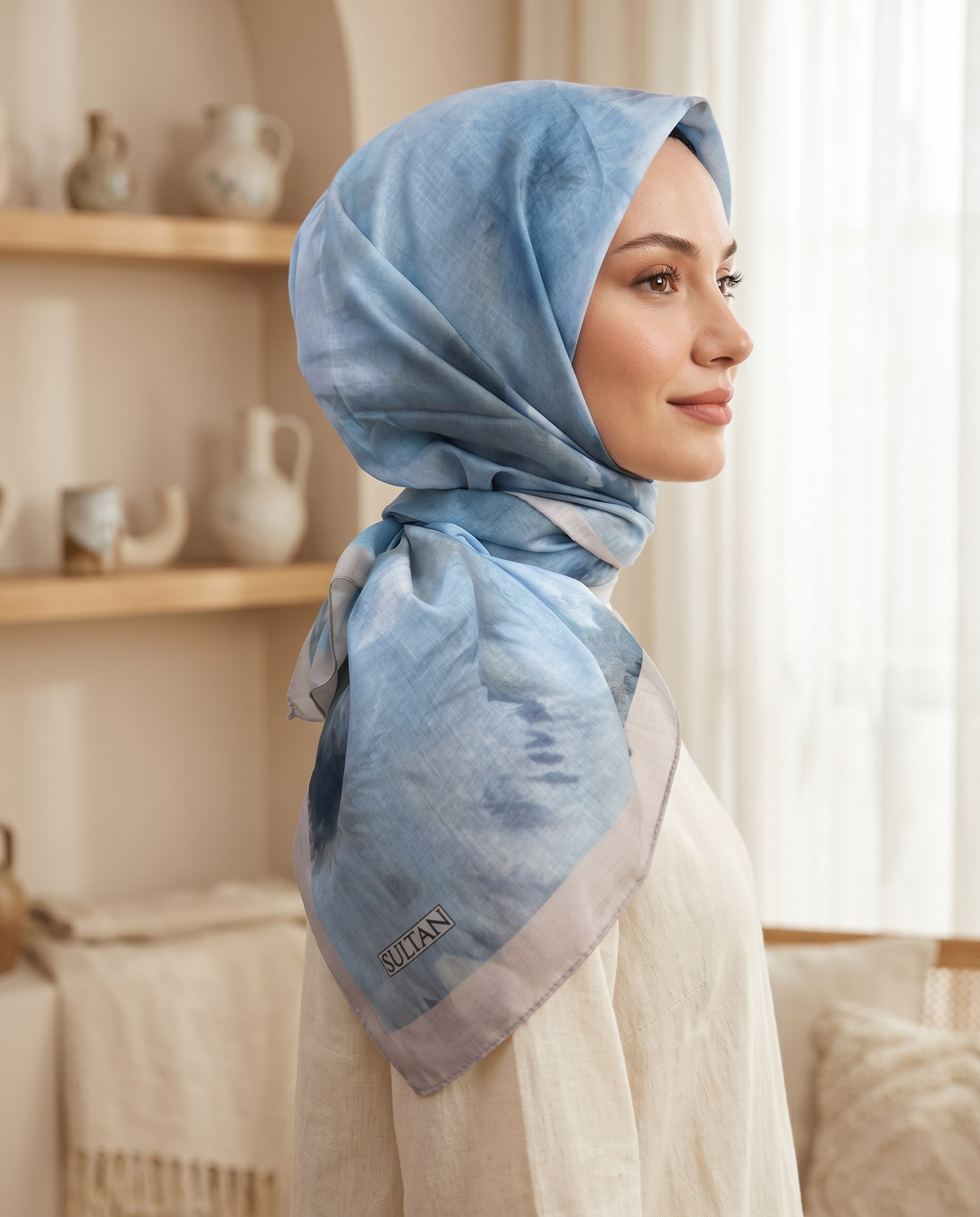 Sultan Fresh Pamuk Eşarp - Papatya Deseni - SFE025-04