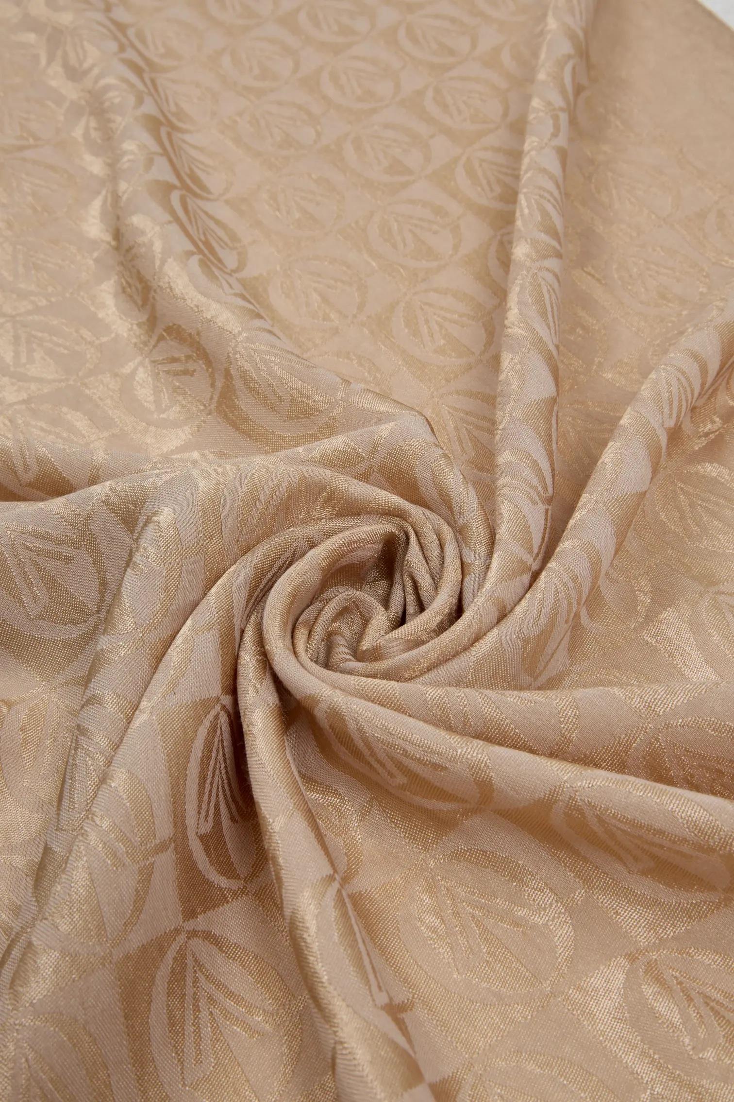 Valentino Orlandi Alia, Jakarlı Lyocell Şal - Dama Desen - 16 - Açık Vizon