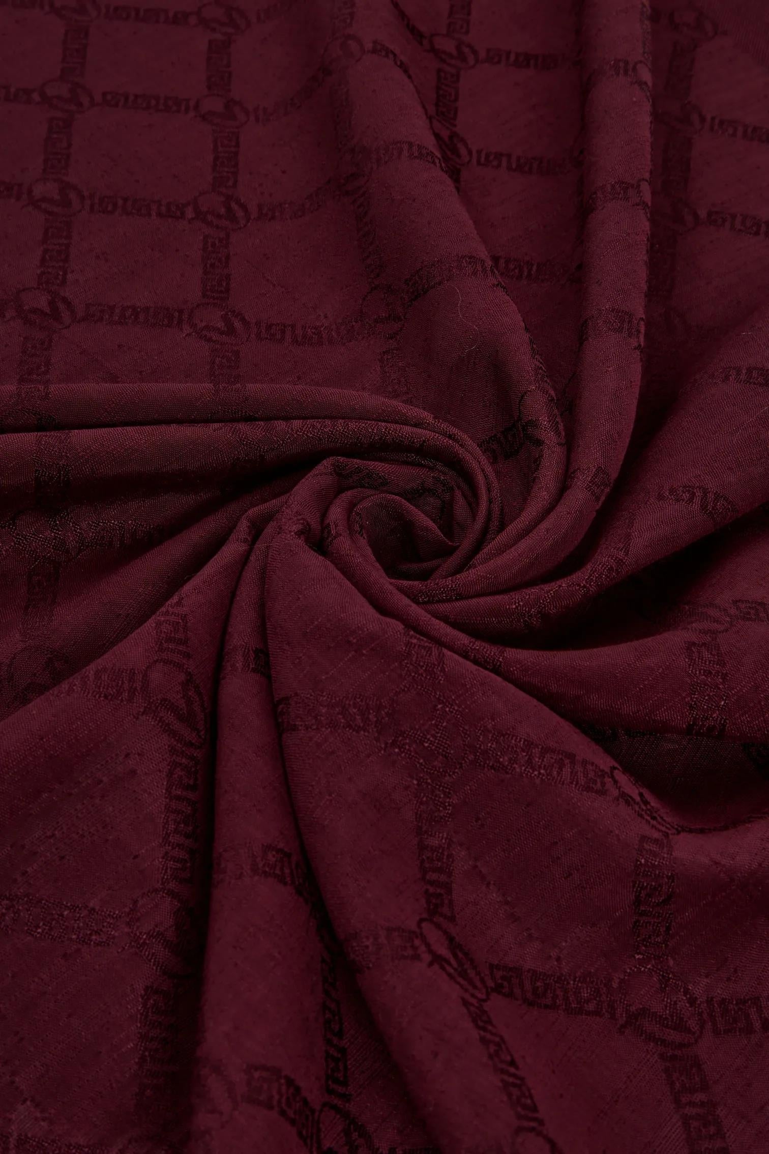 Valentino Orlandi Siena, Jakarlı Şal - Logo Desen - 05 - Bordo