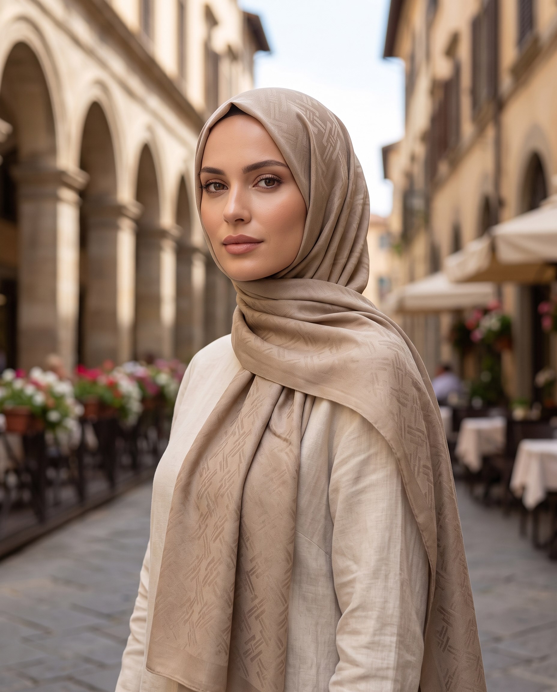 Valentino Orlandi, Velora Serisi Şal - Örgü Desen - 16 - Sütlü Kahve