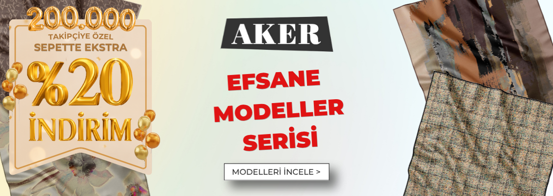 AKER Nostalji Serisi İpek Eşarp