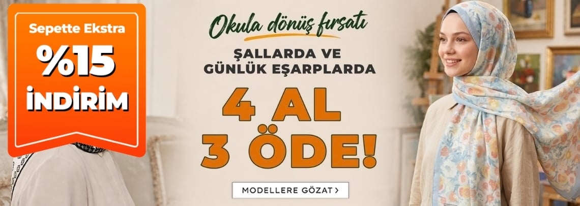 Şal ve Eşarpta 4 Al 3 Öde!