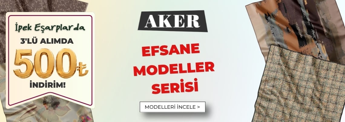 AKER Nostalji Serisi İpek Eşarp