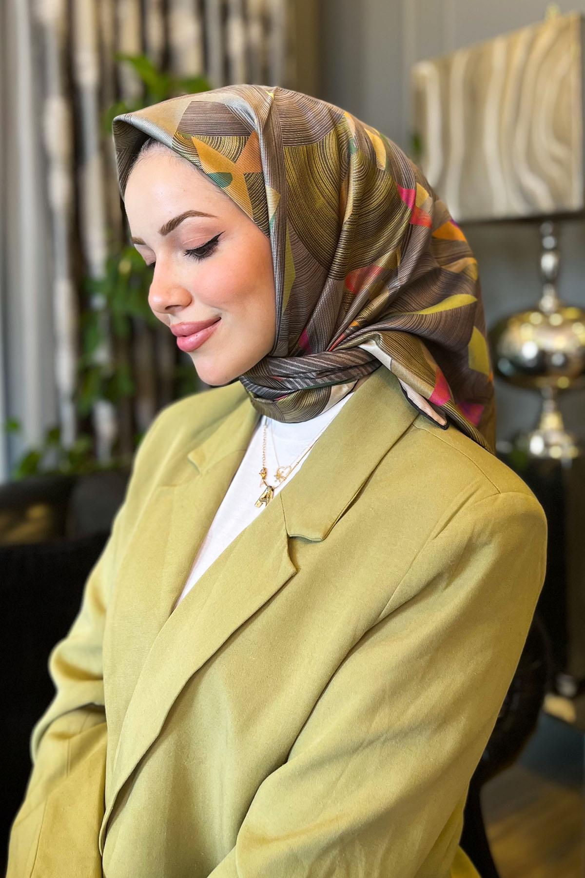 Aker Bosphorus Serisi, Çift Taraflı İpek Eşarp - 8381712-911 - Tivil