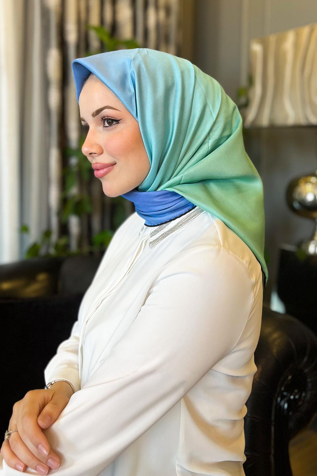 Aker Bosphorus Serisi, Çift Taraflı İpek Eşarp - 7208712-911 - Tivil