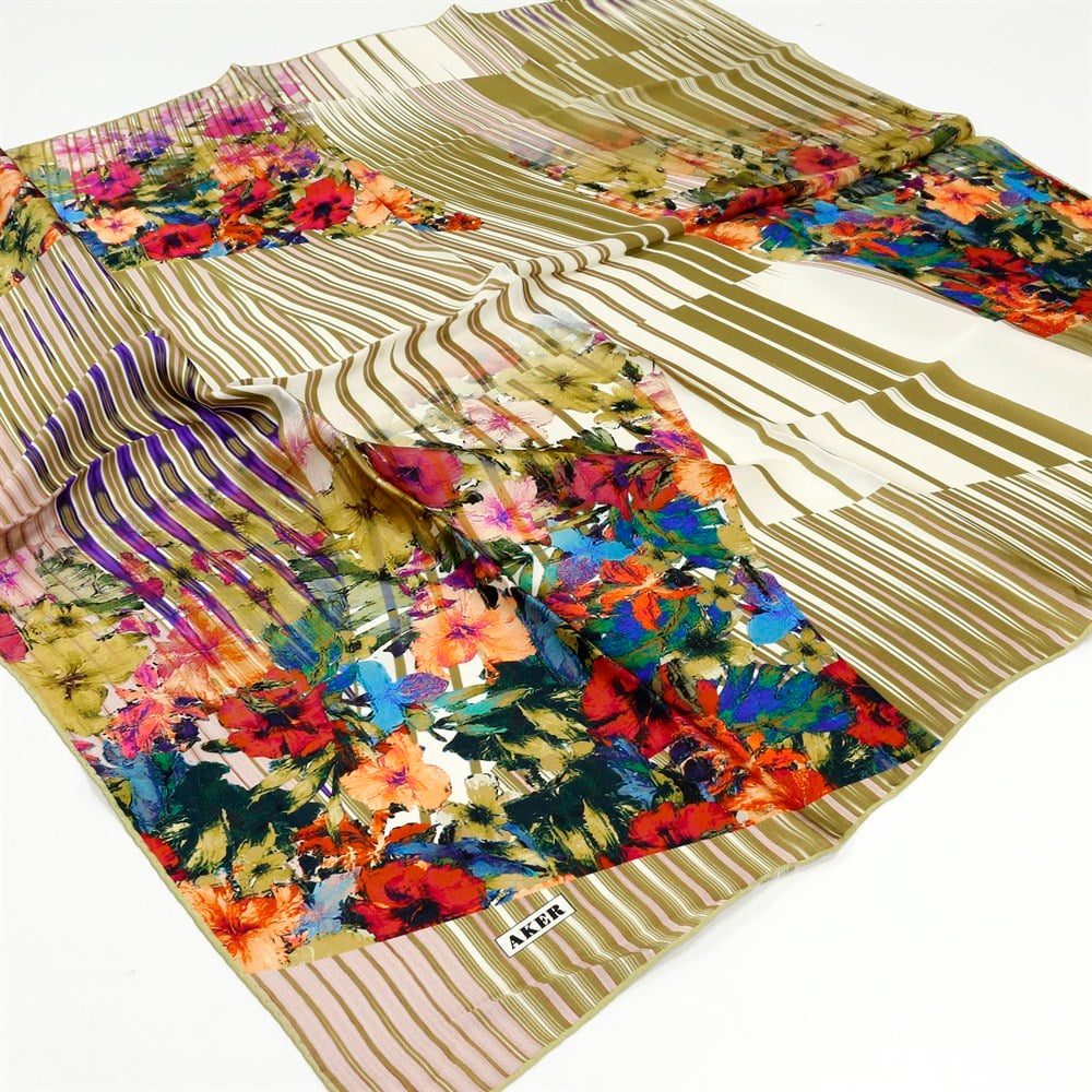 Aker Büyük Boy İpek Eşarp - 7750704-351 -  Sura 100 cm