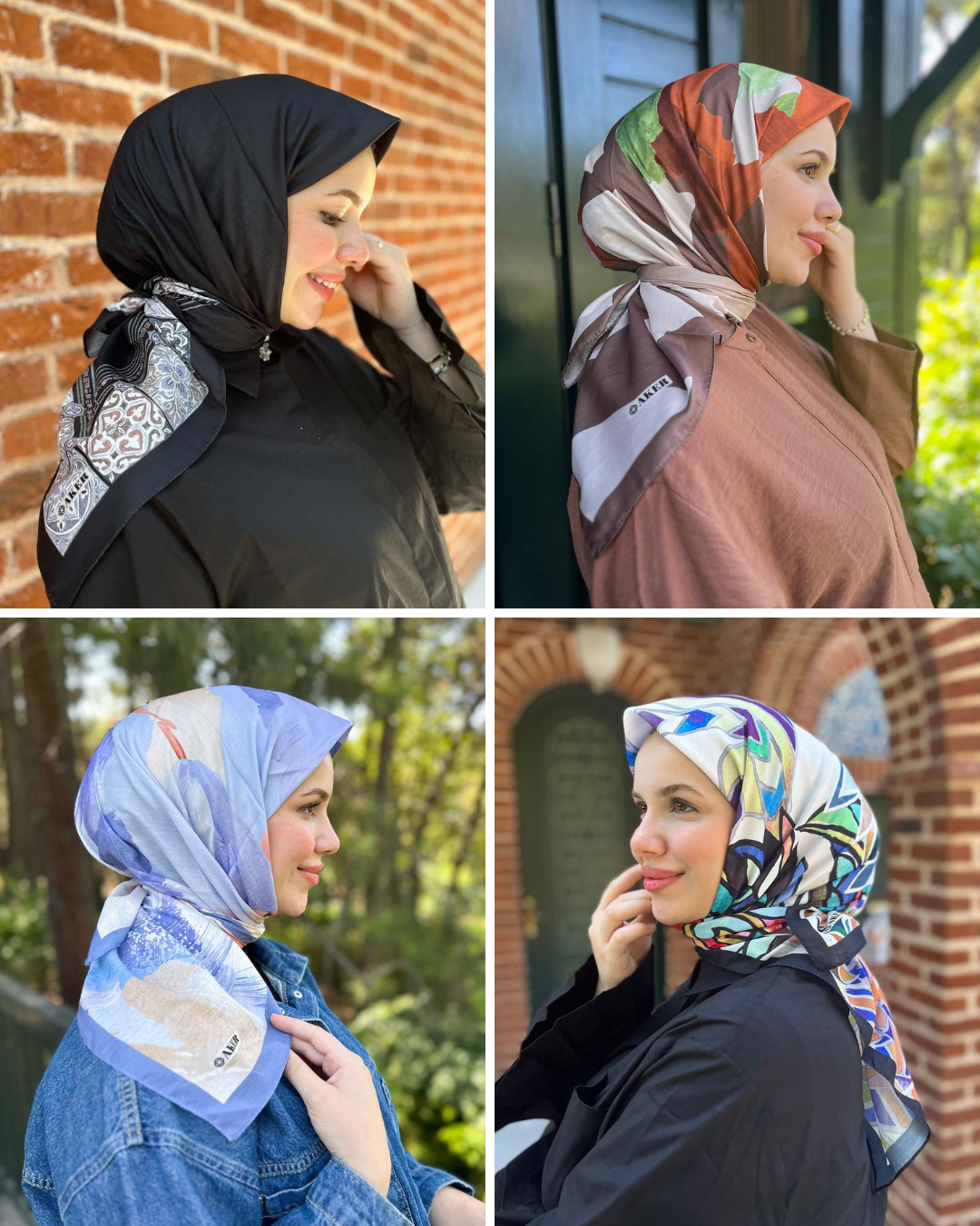 Aker Hafif Defolu Soft Touch Pamuk Eşarp - 4'lü Paket - ST02