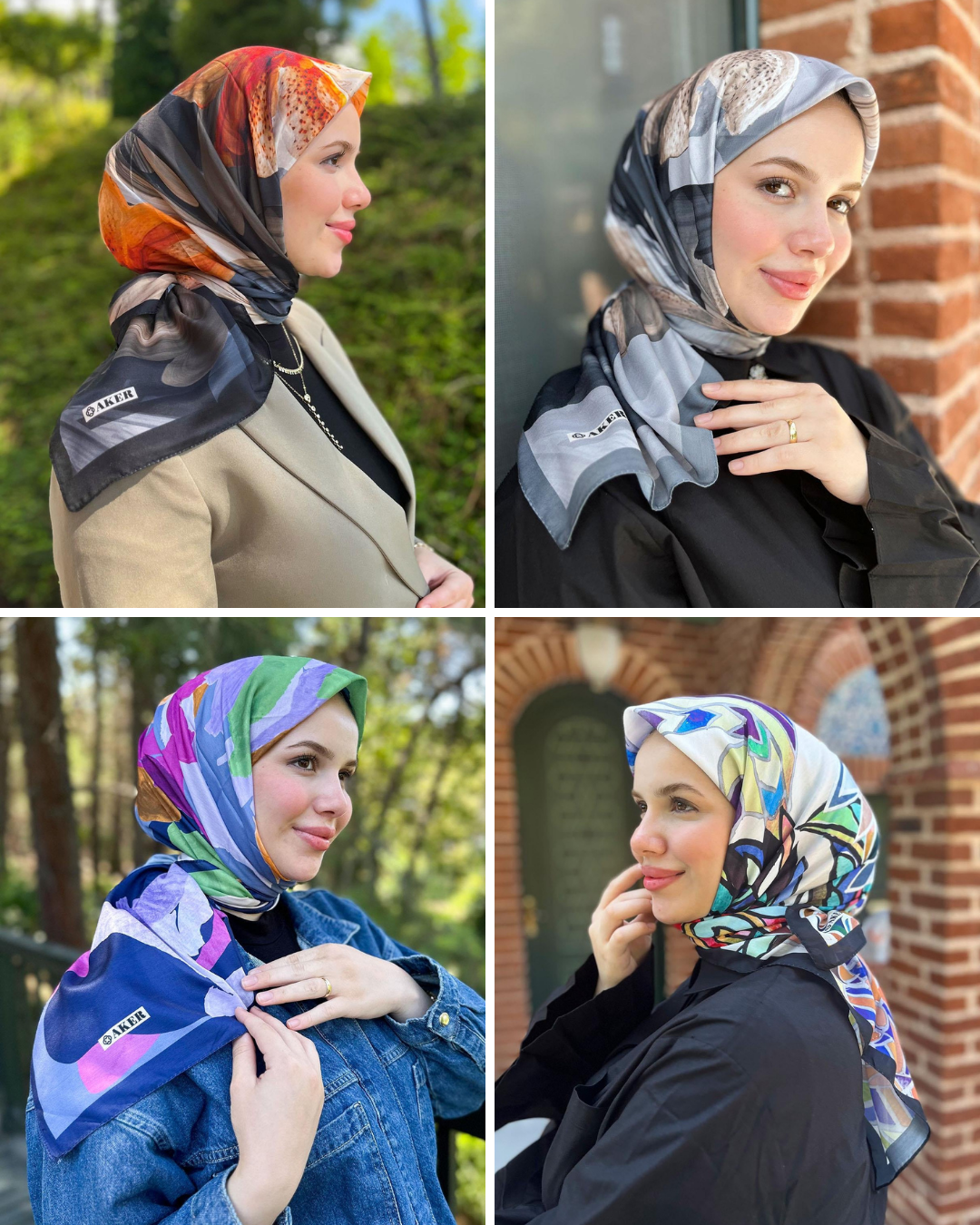 Aker Hafif Defolu Soft Touch Pamuk Eşarp - 4'lü Paket - ST01
