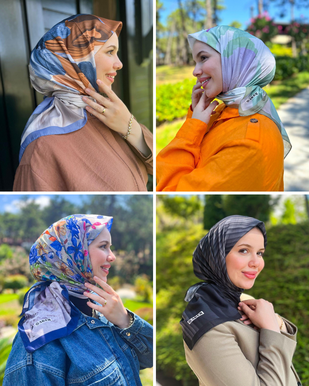 Aker Hafif Defolu Soft Touch Pamuk Eşarp - 4'lü Paket - ST03